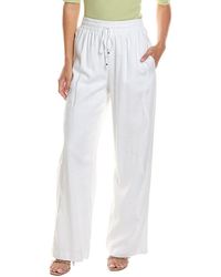 Cece - Wavy Tapered Linen-Blend Pant - Lyst
