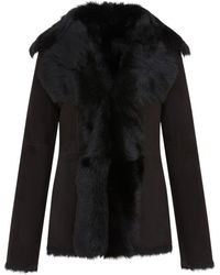 Infinity Leather - Sheepskin Toscana Shearling Suede Leather Jacket - Lyst