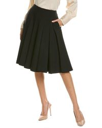 Rebecca Taylor - Refined Suiting Pleated Wool-blend A-line Skirt - Lyst