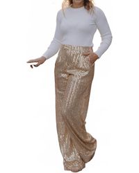 Wisteria Lane - Jenna Sequin Wide Leg Pants - Lyst