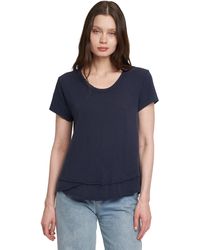 Wilt - Short Sleeve Mock Layer Raw Hem Tee - Lyst
