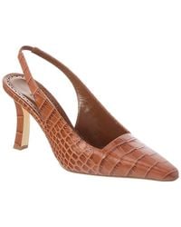Manolo Blahnik - Moira 90 Croc-Embossed Leather Slingback Pump - Lyst