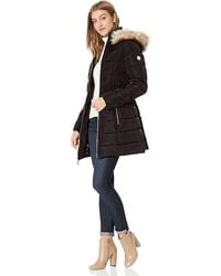 Laundry by Shelli Segal - Cinch Waist Down Puffer Hooded Coat - Lyst