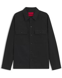 HUGO - Relaxed-Fit Cotton Shirt With Oversized Chest Pocket - Lyst