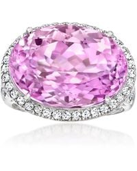 Ross-Simons - Kunzite Ring With Lab-Grown Diamonds - Lyst
