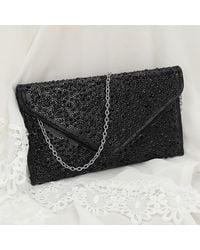 Fashnzfab - Bling Stone Studded Flap Envelope Evening Clutch Bag Crossbody Bag - Lyst