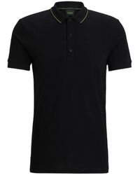 BOSS - Cotton-piqu Slim-fit Polo Shirt With Logo Details - Lyst