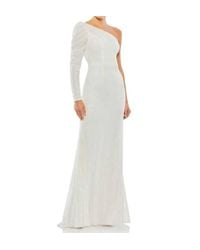 Ieena for Mac Duggal - Sequined One Shoulder Trumpet Gown - Lyst