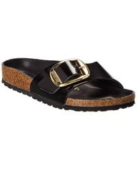 Birkenstock - Madrid Narrow Big Buckle Natural Leather Patent Sandal - Lyst