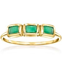 RS Pure - By Ross-Simons Emerald 3-Stone Ring - Lyst