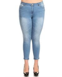 Enjean - Mid Rise Ankle Cropped Skinny Jeans With Clean Hem - Lyst