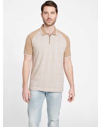 Guess Factory - Fez Printed Zip Polo - Lyst