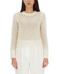 Fabiana Filippi - Perforated Mesh Knit Sweater - Lyst