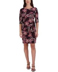 Signature By Robbie Bee - Petites Paisley Mini Wear To Work Dress - Lyst