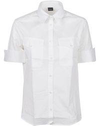 Fay - Short Sleeve Structured Cotton Shirt - Lyst