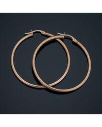 Fremada - 10k Rose Polished Hoop Earrings (2x35 Mm) - Lyst