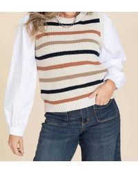 Fate - Layered Shirt Stripe Sweater - Lyst
