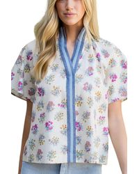 Thml - V-Neck Short Sleeve Blouse - Lyst