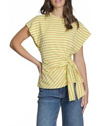 Apny - Stripe Cinched Waist Tee - Lyst