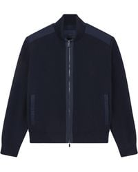 Paul & Shark - Ribbed Wool Jacket With Quilted Back Panel And Zip Closure - Lyst