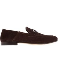 Ferragamo - Ferragamo Gancini Ornament Suede Mocassins, Size 9 E - Lyst