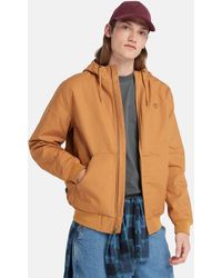 Timberland - Insulated Canvas Hooded Bomber Jacket - Lyst