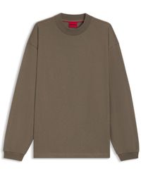 HUGO - Cotton-Jersey Relaxed-Fit T-Shirt With Logo Print - Lyst