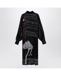 Ferragamo - 'Spirit Print Midi Dress - Lyst