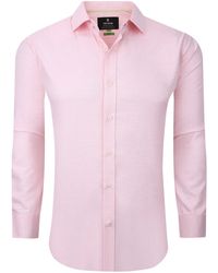 Tom Baine - Solid Linen Feel Long Sleeve Button Down - Lyst