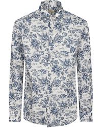 Xacus - All-Over Floral Print Shirt With French Collar - Lyst