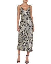 L'Agence - Seridie Midi Silk Slip Dress - Lyst