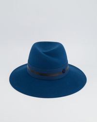 Maison Michel - Paris Turquoise Wool Felt Hat With Grosgrain Trim Rrp £477 - Lyst