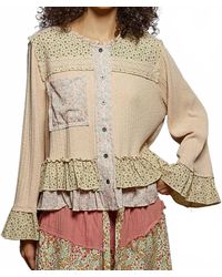 Pol - Floral Ruffle Full Sleeve Top - Lyst