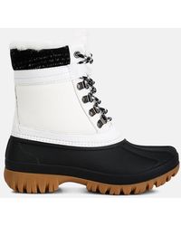 LONDON RAG - Capucine Fur Collar Contrasting Lug Sole Boots - Lyst