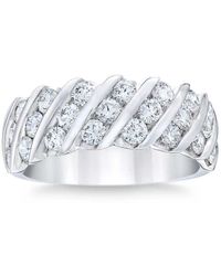 Pompeii3 - Platinum 1 1/2ct Diamond Wedding Multi-row Anniversary Ring - Lyst