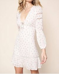 Sugarlips - Floral Long Sleeve Lace Trim Mini Dress - Lyst