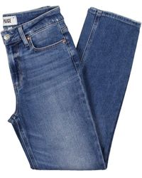 PAIGE - Cindy Denim Medium Wash Cropped Jeans - Lyst