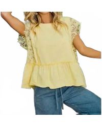 Bibi - Solid Jersey Tiered Top With Lace - Lyst