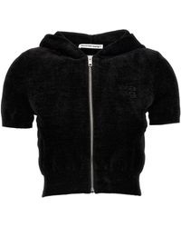 T By Alexander Wang - Logo Chenille Cropped Hoodie - Lyst