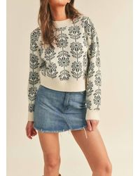 ..,merci - Floral Knit Pullover Sweater - Lyst