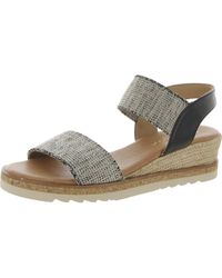 Andre Assous - Leather Espadrille Wedge Sandals - Lyst