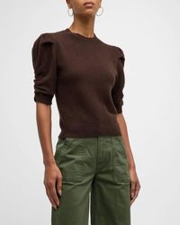 FRAME - Ruched Sleeve Sweater - Lyst