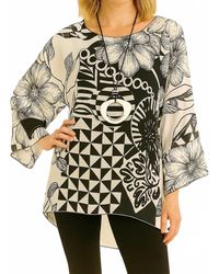 Elior - Geo Print Sheer Blouse - Lyst