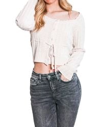 Lush - Casual Cropped Knit Top Sweater - Lyst