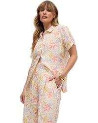 Raffya - Matisse Button Down Patchwork Floral Print Shirt - Lyst