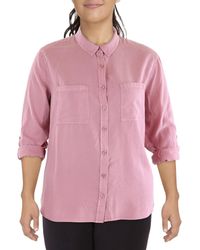 Calvin Klein - Plus Utility Collared Button-Down Top - Lyst