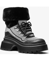 Michael Kors - Mk Shiloh Embellished Mixed-Media Boot - Lyst