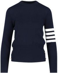Thom Browne - 4-Bar Crewneck Virgin Wool Sweater - Lyst