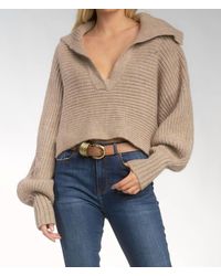 Elan - Open Collar Sweater - Lyst