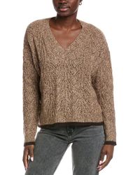 Autumn Cashmere - Boxy Shell Stitch Tipped Cashmere & Silk-Blend Sweater - Lyst
